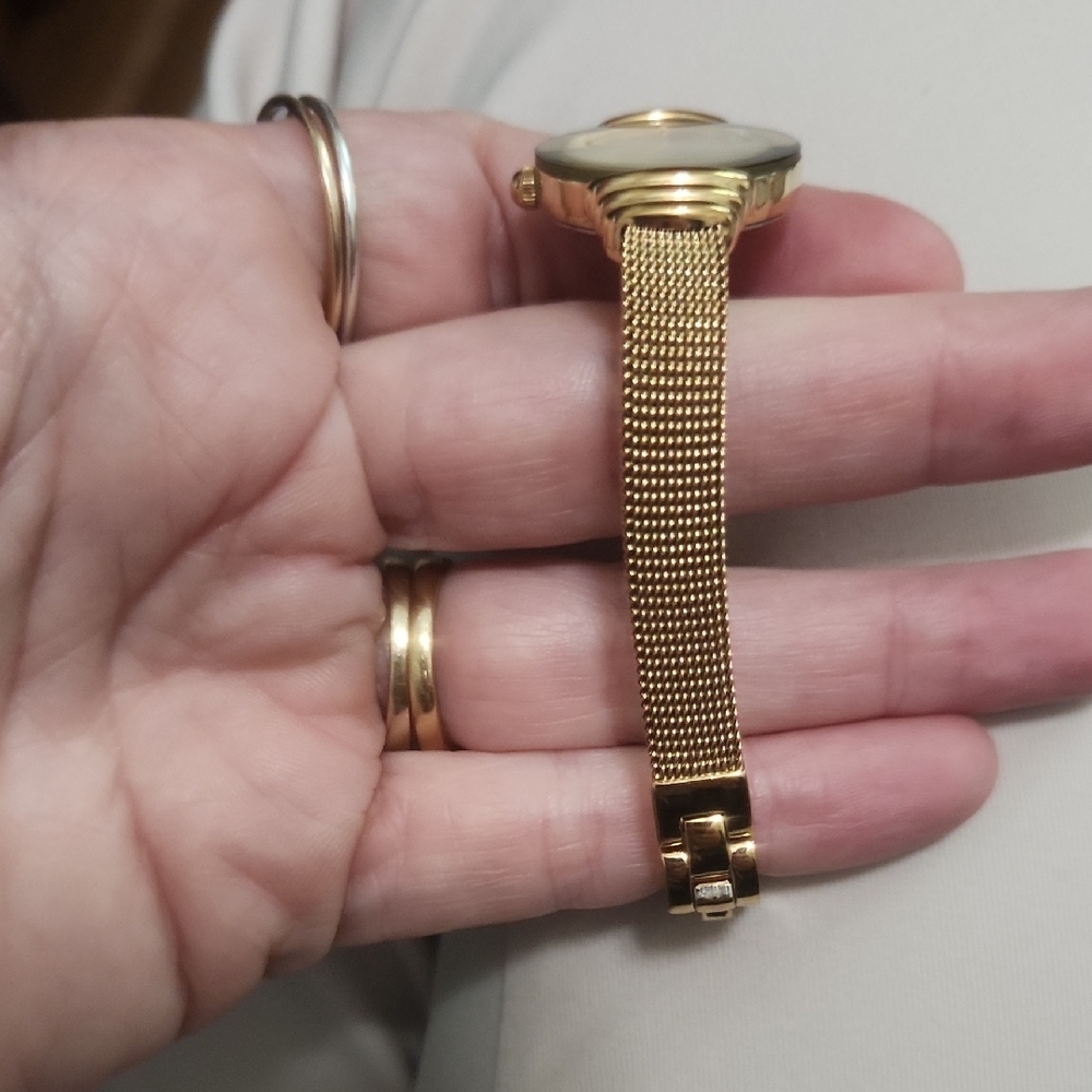 Anne Klein Gold-Tone Mesh Bracelet Watch - Picture 7 of 7